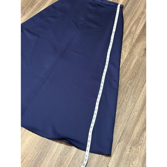 WOMENS PARTY FORMAL SATIN SET STRAPLESS CORSET TOP MAXI SKIRT NAVY BLUE SIZE 7-8 - Picture 7 of 10